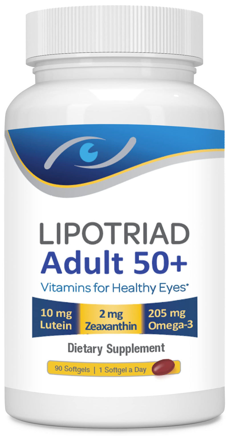 Lipotriad Adult 50+ Eye Vitamin and Mineral Supplement, 90 Softgels | Daily Supplement with Lutein, Zeaxanthin & Omega 3 for Healthy Eyes (90-Day Supply) 90 Count (Pack of 1)