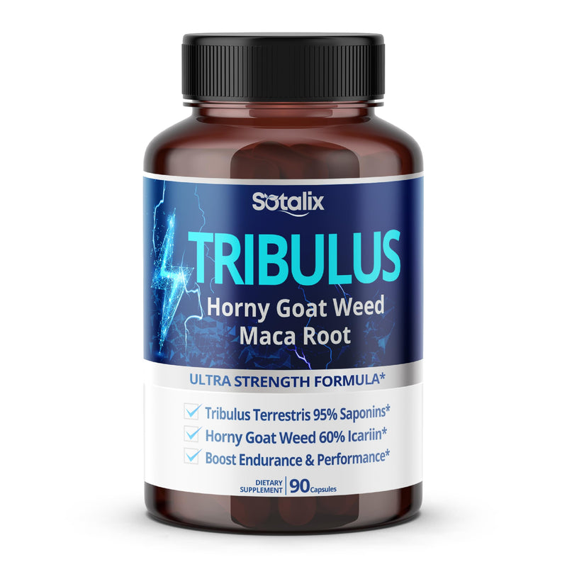 [Australia] - Premium Tribulus Terrestris - 95% Total Saponin Ultra Potency with Maca Root Tongkat Ali Ginseng - High Strength for Men Women - 90 Day Supply (90 Count (Pack of 1)) 