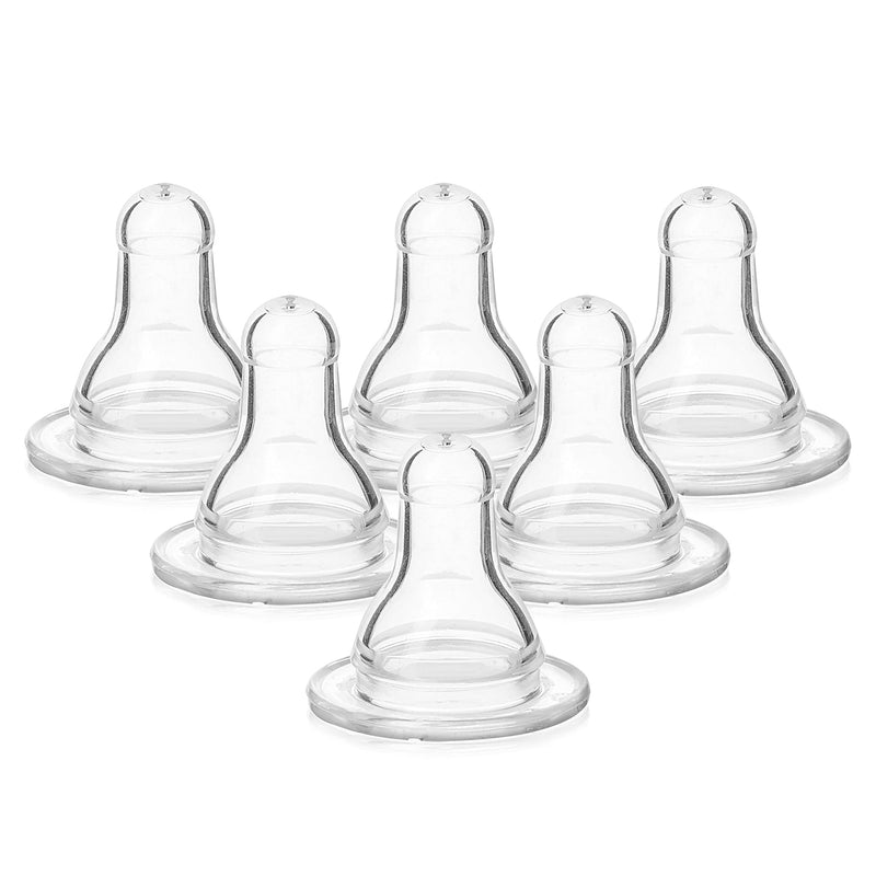 [Australia] - Evenflo Feeding Classic BPA-Free Silicone Medium Flow Nipples - 3 Months+, Clear 6 Count (Pack of 1) 