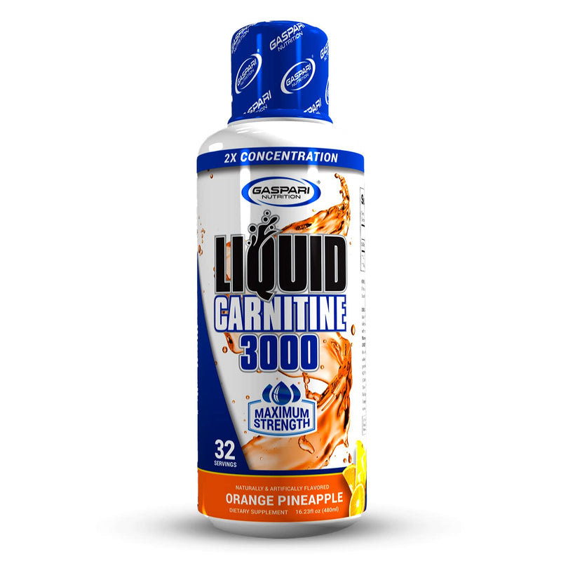[Australia] - Gaspari Nutrition Liquid L-Carnitine 3000, Stimulant Free, Increased Metabolism, Enhanced Energy, Non GMO, Gluten Free, BPA Free (32 Servings, Orange Pineapple) 
