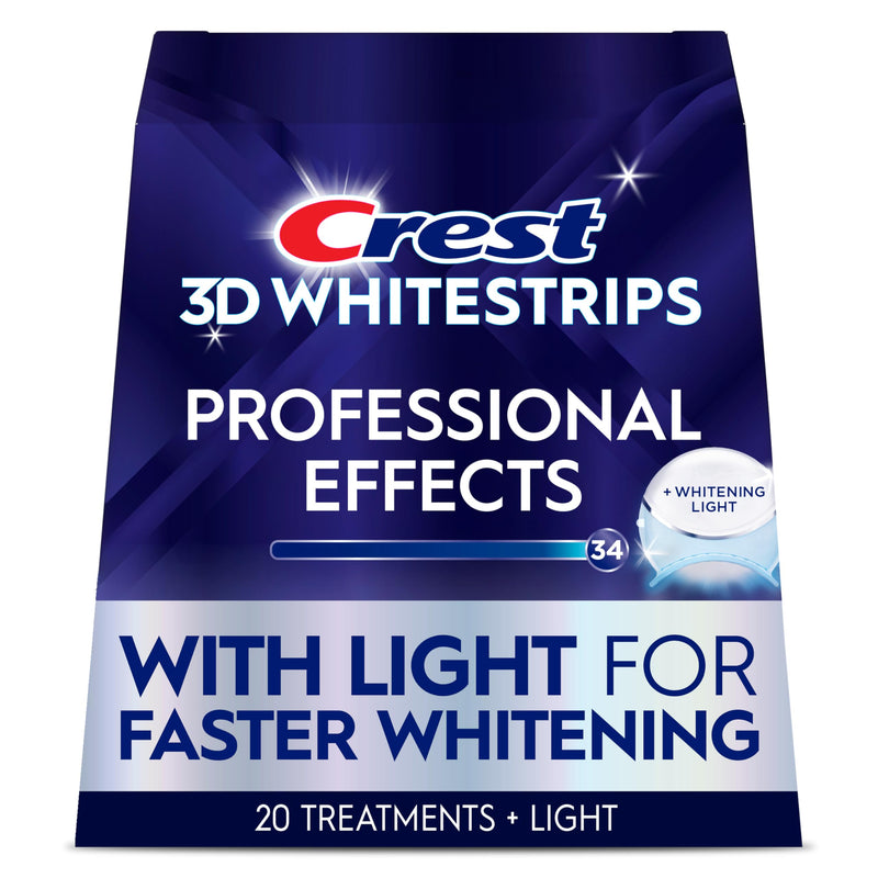 [Australia] - Crest 3D Whitestrips Professional Effects + LED Light – Teeth Whitening Kit, 1 Light + 20 Treatments, Each with 1 Upper/1Lower, 40 Strips – Crest 3DWhite Teeth Whitening Strips 