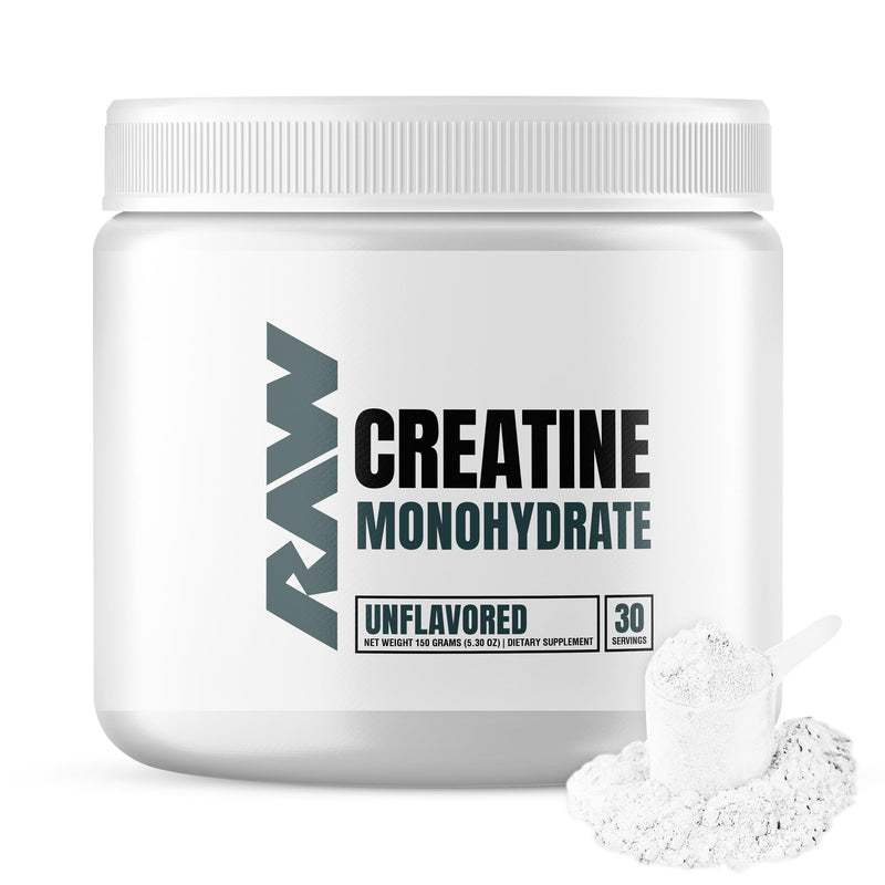[Australia] - RAW Nutrition Creatine Monohydrate Powder, Unflavored (30 Servings) - Micronized Creatine Monohydrate Supplement for Workout Performance, Build Muscle & Strength - Creatine Powder for Men & Women 