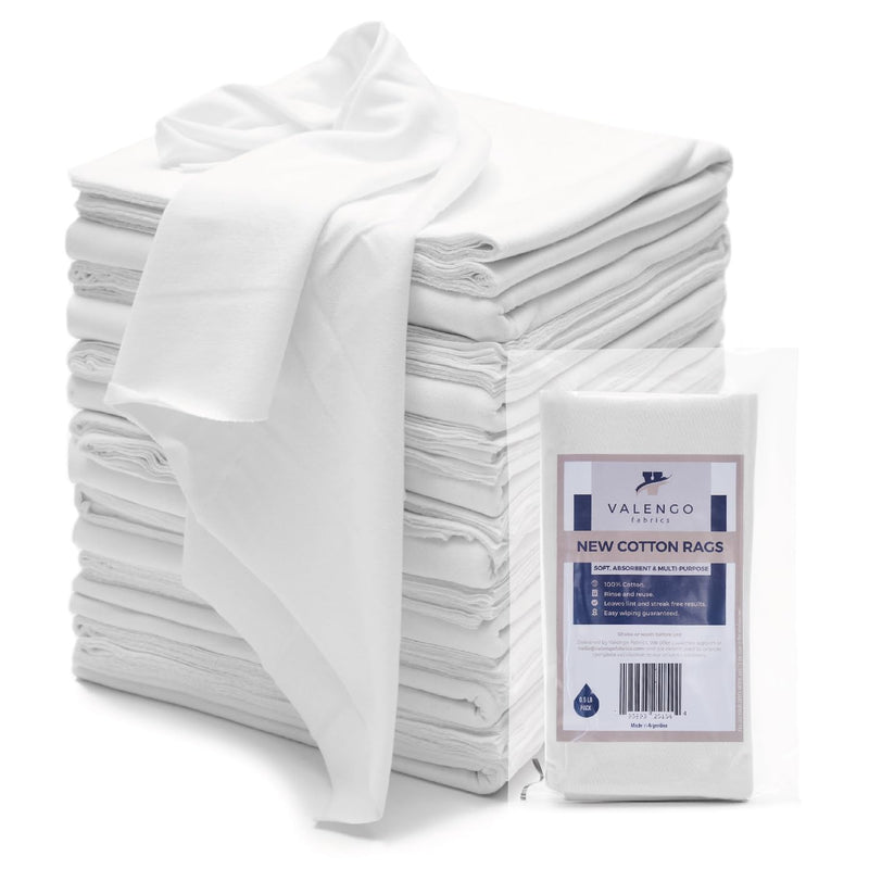 [Australia] - VALENGO New Lint Free Rags 100% Cotton Cloth, Soft Tshirt Rags, Lint Free Cloth for Staining Wood, Cast Iron, Rags for Cleaning, Dusting, Polishing, Painting Art, Bag of 7 Rags 17”x17”- (Pack of 7) Pack of 7 