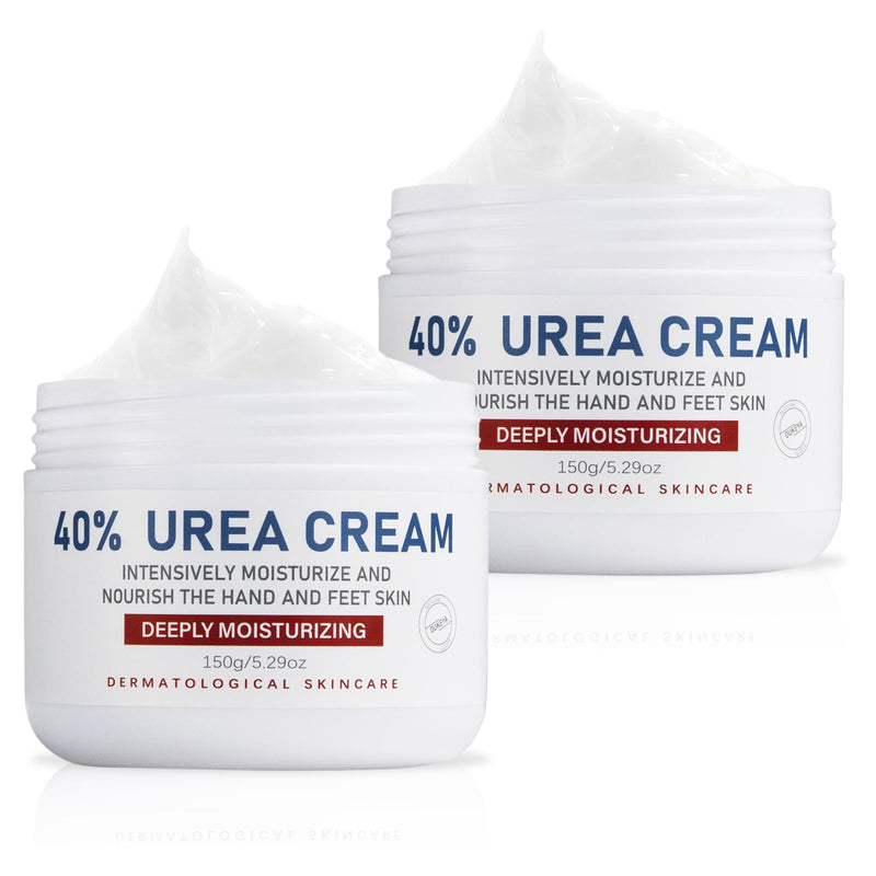 OUKEYA Urea Cream 40 Percent,Foot & Hand Cream for Dry Cracked,Urea Lotion for Feet Maximum Strength(2 Packs) 5.29Oz-2P