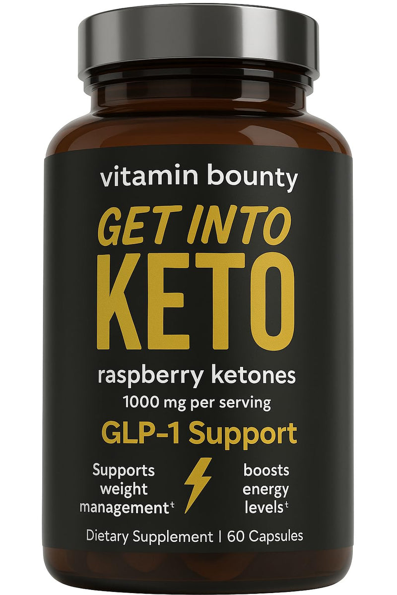 Vitamin Bounty Premium Raspberry Ketones Supplement - Keto Pills for Weight Loss - Promotes Ketosis & Metabolism Support - Keto Diet Aid - Energy Boost for Women & Men - 60 Capsules