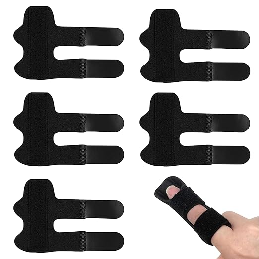 [Australia] - AIEX 4 Pcs Finger Splints, Finger Straightener with Air Holes, Finger Support Finger Stabilizer Brace for Strained Sprained Fingers Arthritis or Tendinitis (Black) 