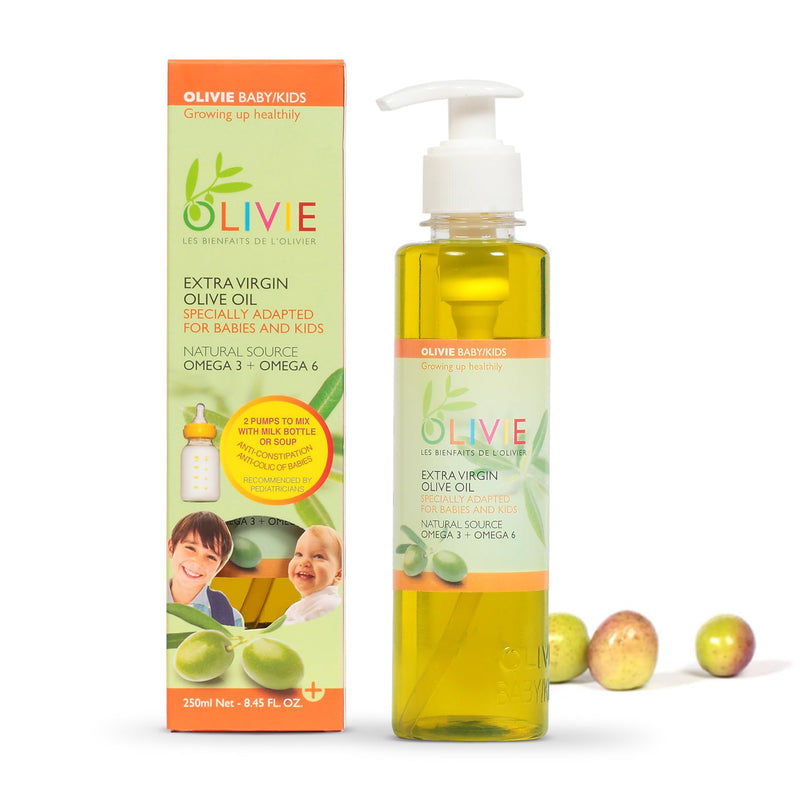 [Australia] - Calming Baby Oil for Newborns by OLIVIE, All Natural Colic Relief & Soothing Organic Moisturizer, Omega-3 Olive Oil Supplement for Infants, Toddlers & Kids, 250ml 