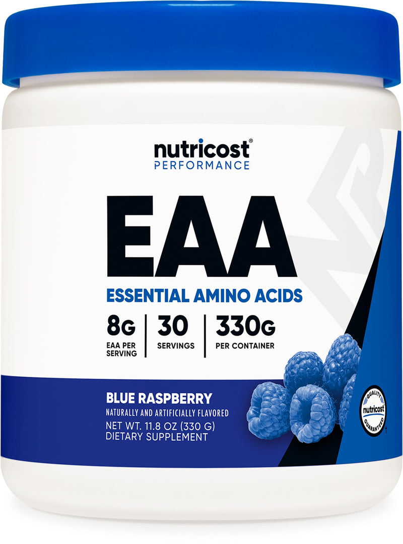 Nutricost EAA Powder 30 Servings (Blue Raspberry) Essential Amino Acids | GMO-Free, Gluten Free, Vegetarian Friendly Blue Raspberry 11.6 Ounce (Pack of 1)