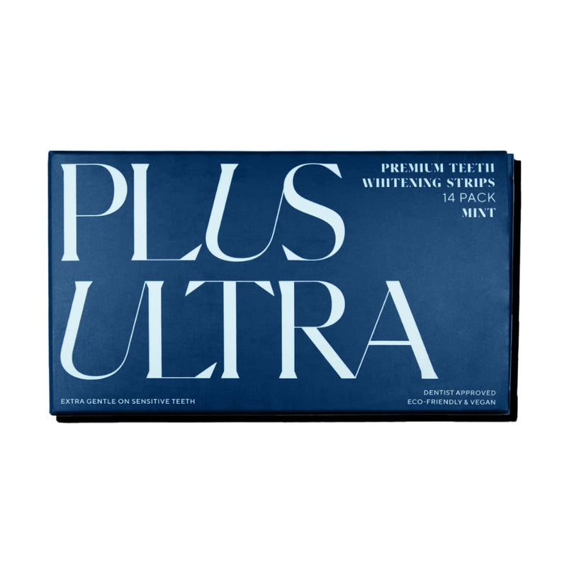 [Australia] - PLUS ULTRA Premium Teeth Whitening Strips, Eco-Friendly Vegan Stain Remover White Strips - Teeth Whitener for Coffee, Wine, Soda, and Other Stains - Mint - 28 Strips (14-Day Treatment) 