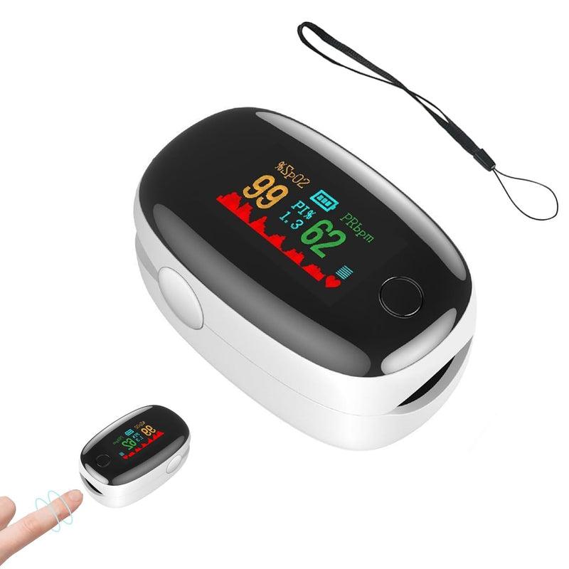 [Australia] - Pulse Oximeter Fingertip - Oxygen Meter Finger Pulse Oximeter - Blood Oxygen Saturation Monitor with Heart Rate and Fast Spo2 Reading, Pulse Ox with TFT Screen, Lanyard (Not include Batteries) 
