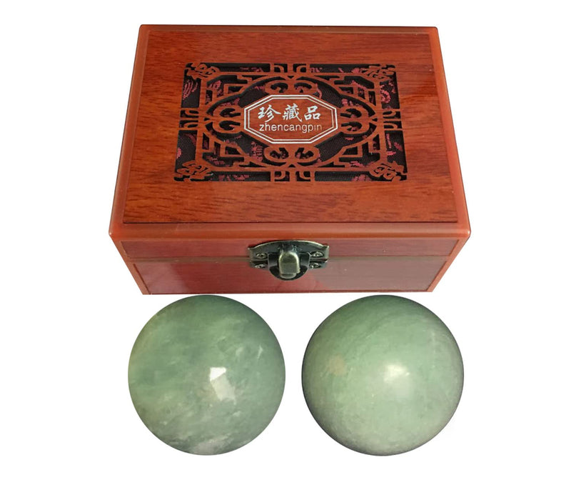 [Australia] - Marble Green Baoding Ball,Chinese Health Sports Massage Ball, Used for Decompression Hand Exercise Ball (2 inches in Diamete) 3 Piece Set 
