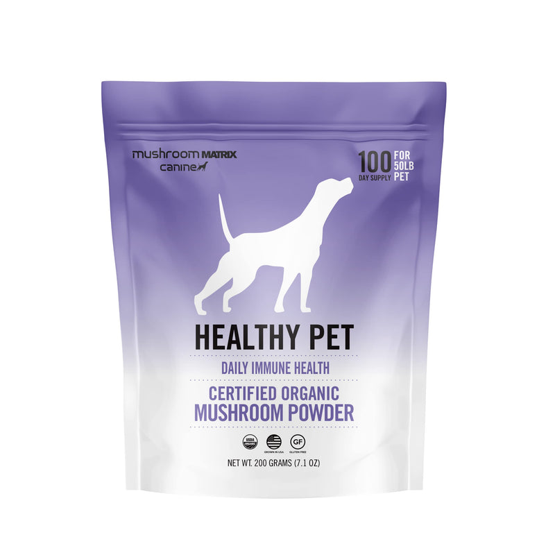 Om Mushroom Matrix Pet - Canine | Healthy Pet | Daily Functional Immune Support for Dogs & Cats | USA Grown Human-Grade Organic Mushroom Powder Pet Supplement | 200 Grams, 7.1 oz 200 gram pouch - PawsPlanet Australia