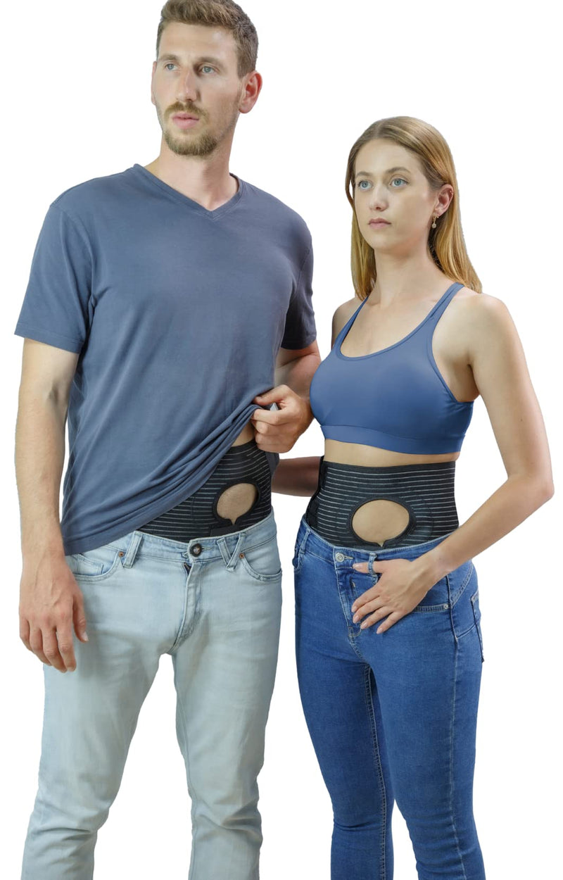 [Australia] - Abdominal Ostomy Belt for Post-Operative Care after Colostomy or Ileostomy Surgery Abdomen (Large), Black Large 
