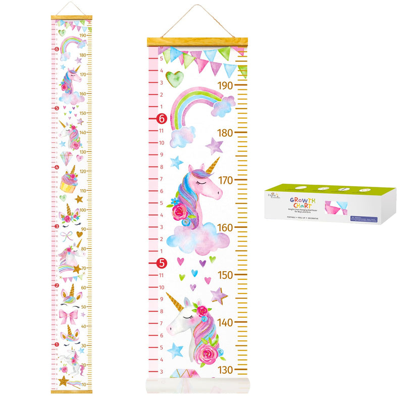 [Australia] - HomeEvolution Kids Growth Chart Height Measuring Chart, Classical Canvas Wall Hanging Rulers for Baby Children Girls Bedroom Decor (Unicorn) Unicorn 