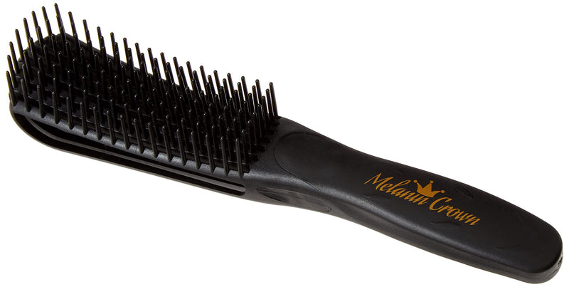 MELANIN CROWN Flex Detangler Brush - For Natural Afro, Straight, and Wavy Hair - Dry and Wet Use, Reduces Breakage and Knots in 3a to 4c Curly Hair