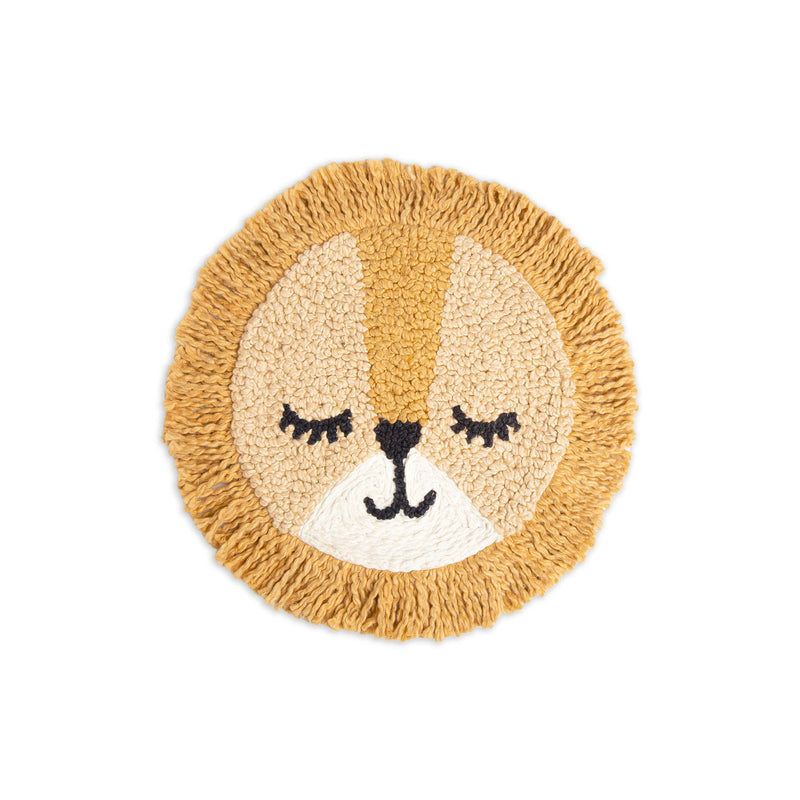 [Australia] - Crane Baby Pillow, Decorative Round Animal Pillow for Nursery and Toddler Rooms, Lion, 12" x 12" 