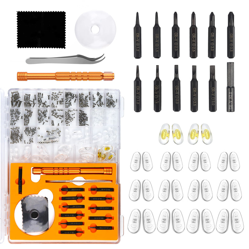 [Australia] - Upgraded All-in-One Magnetic Eyeglass Repair kit with Magnifying Glass, Repair Tool Kit with 12 interchangeable Screwdriver Bits, Nose Pads, Screws and Tweezer for Eyeglass, Sunglass, Watch, Laptop 