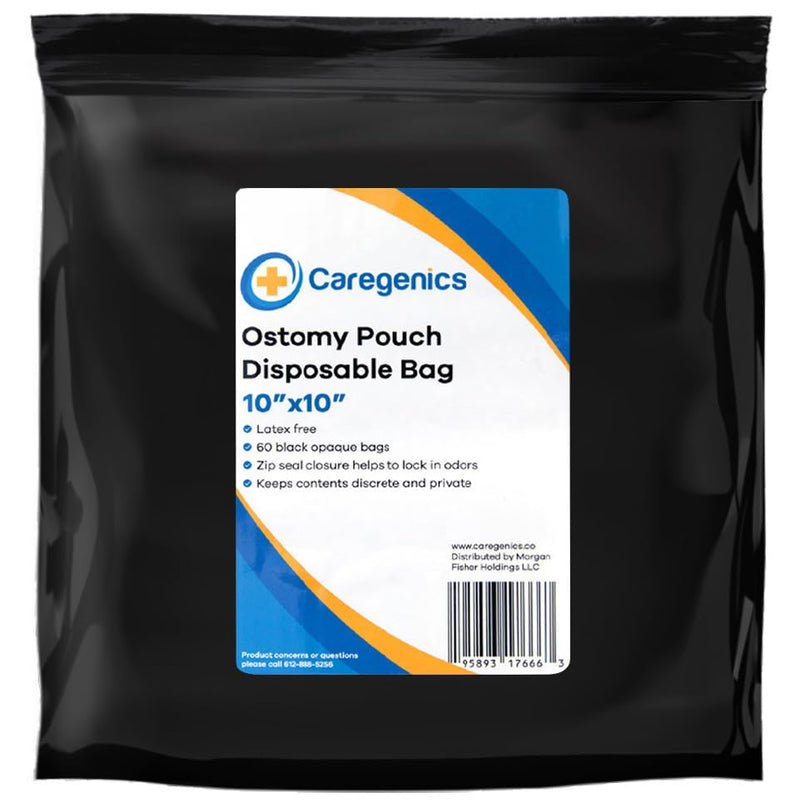 [Australia] - Ostomy Pouch Disposable Bags, Zip Seal Closure, Prevents and Locks in Odors, Mess-Free/Colostomy Bags, Nappies, Incontinence Products, Feminine Pads / 10x10 Bag Size / 60 Count 