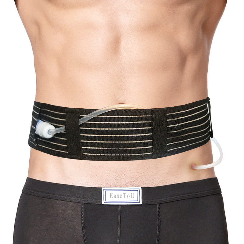 [Australia] - Soft Breathable Peritoneal Dialysis Belt Adjustable PD Catheter Holder Accessories Discreet for Safety Secure Transfer Set Peg Feeding Tube Supplies Men Women Black Medium Medium 28-41 Inch (Pack of 1) 