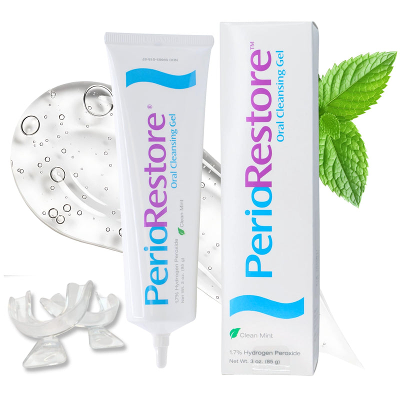 PerioRestore Toothpaste, Periodontal Treatment & Teeth Whitening Gel, Mint, 3 oz | 1.7% Hydrogen Peroxide Formula, Professional-grade, 1 Tube, Trays Not Included, Promote Teeth Whitening, At-home Oral Care