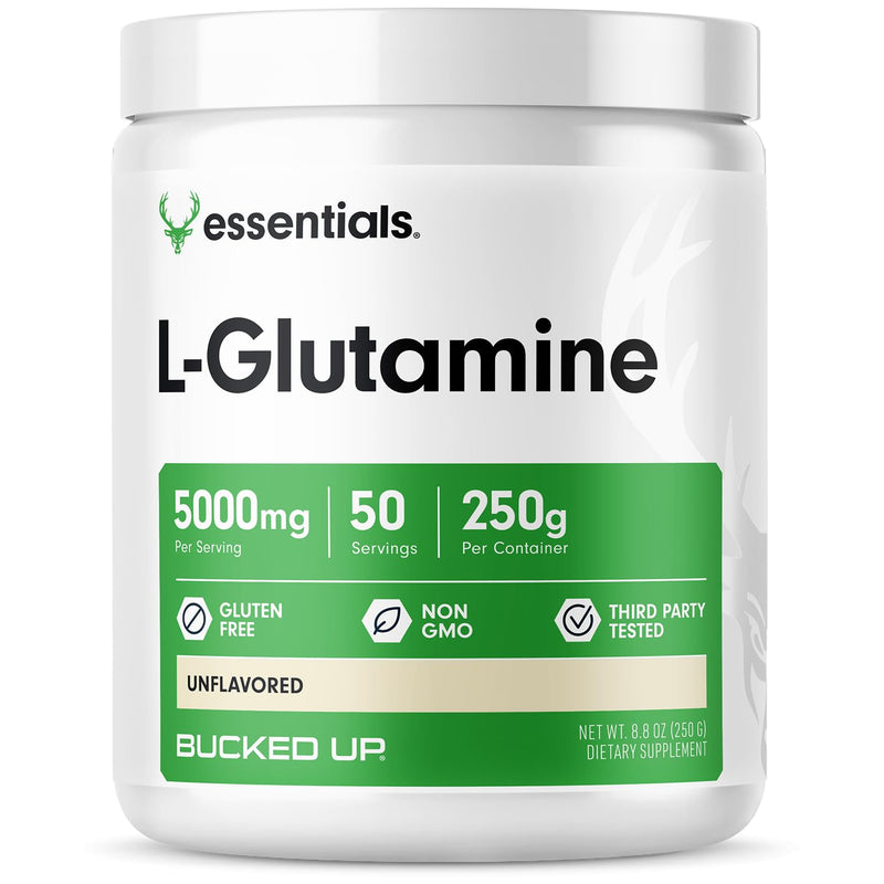 [Australia] - Bucked Up L-Glutamine (5000mg), Essentials (50 Servings, 250 Grams) 