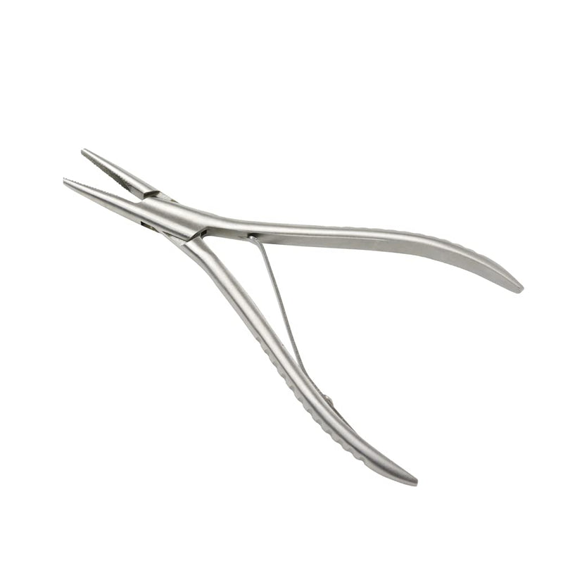 [Australia] - 1 Pc Stainless Steel Hair Extensions Pliers Hair Extension Tool for Micro Links and Feather Extensions Silver Flat Teeth Pliers 