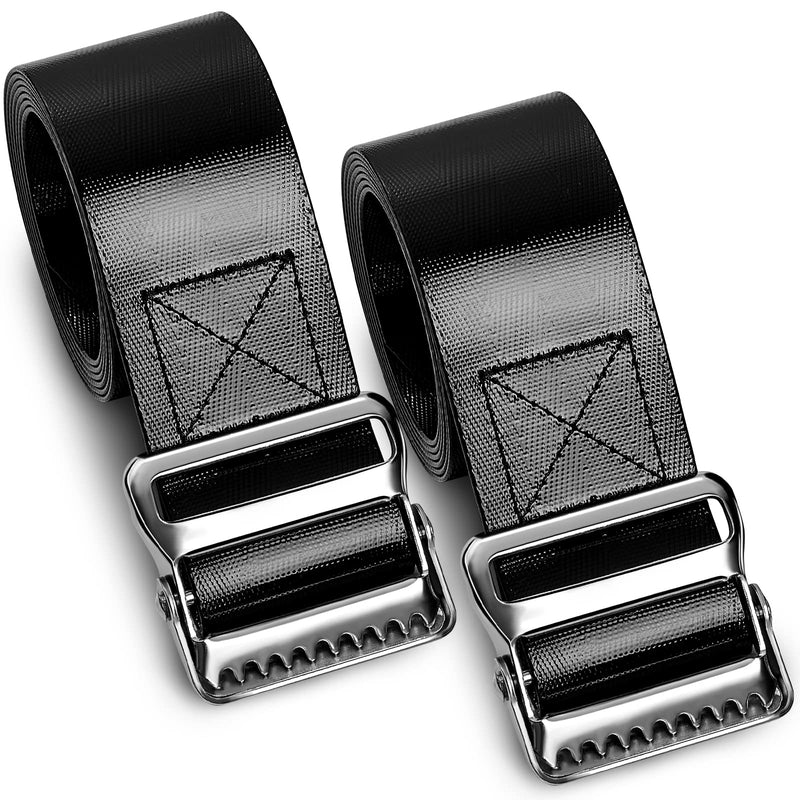 [Australia] - 2 Pieces Vinyl Gait Belt Transfer Belt for Seniors 60 Inch Assist Device Gait Belt Safety Occupational Physical Therapy Gate Belt with Metal Buckle Handles for Elderly Pediatric Caregiver Nurse 