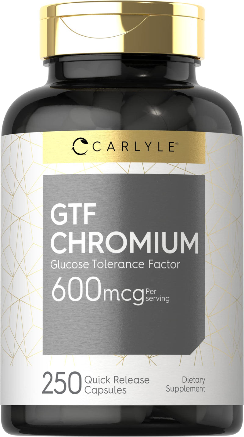 [Australia] - Carlyle GTF Chromium 600 mcg | 250 Capsules | Non-GMO, Gluten Free 
