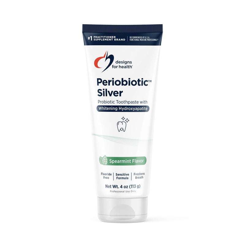 [Australia] - Designs for Health Periobiotic Silver Hydroxyapatite Toothpaste - Fluoride Free Toothpaste with Oral Probiotics with Whitening Hydroxyapatite - Supports Gum Health & Remineralization (4oz Mint) Spearmint 4 Ounce (Pack of 1) 