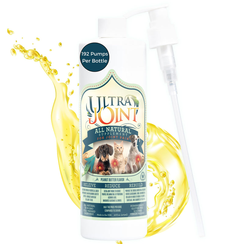 Ultra Joint - Liquid Joint Support Supplement for Dogs with Glucosamine & Chondroitin - Pain Relief from Arthritis & Inflammation (16 oz) 16oz - PawsPlanet Australia
