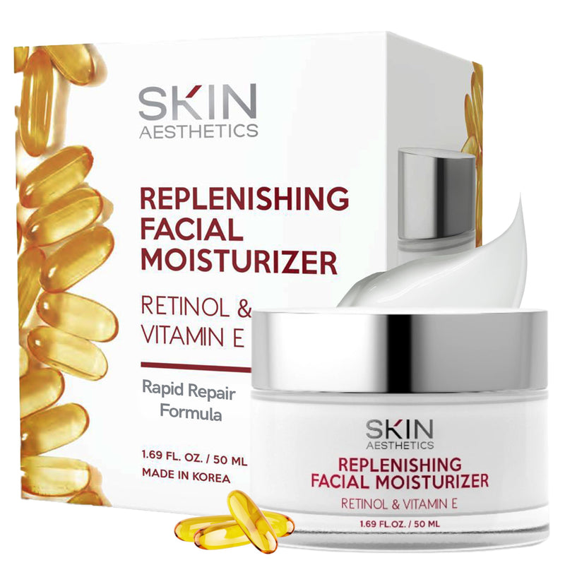 Skin Aesthetics Retinol & Vitamin E Face Moisturizer - Repairs, Moisturizes, Fine Lines & Wrinkles Treatment - Anti-Aging - Dermatologist Tested Korean Skincare - Clean Beauty, Cruelty-Free - 1.69 oz