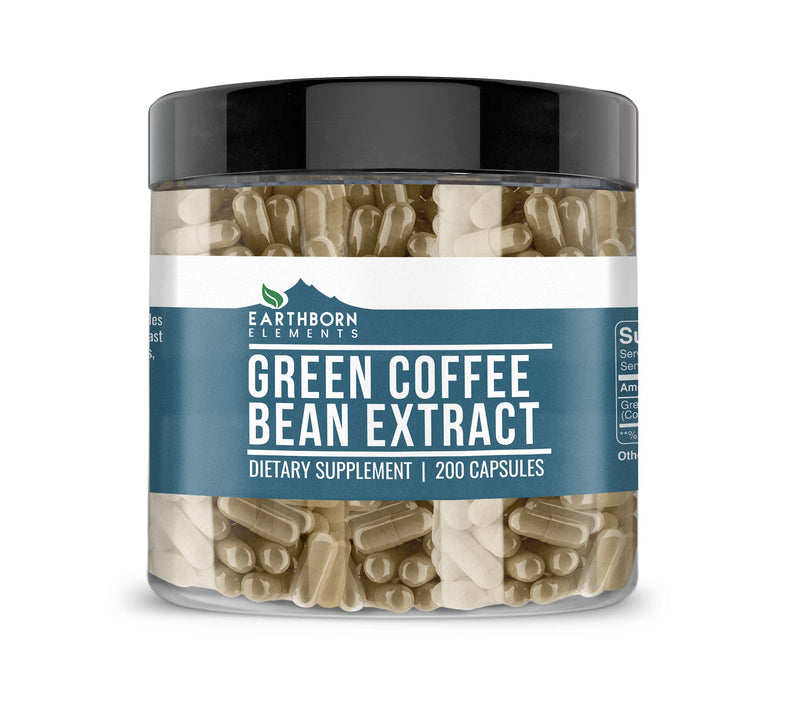[Australia] - Earthborn Elements Green Coffee Bean Extract 200 Capsules, Pure & Undiluted, No Additives 200 Count (Pack of 1) 