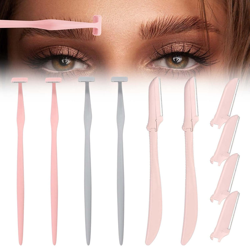 [Australia] - Eyebrow Razors for Women, Replaceable Face Razors kit, Dermaplane Shaving Tool for Men & Women, Face Razors for Peach Fuzz and Hair Removal, 4pcs Replacement Blades Available pink 2 