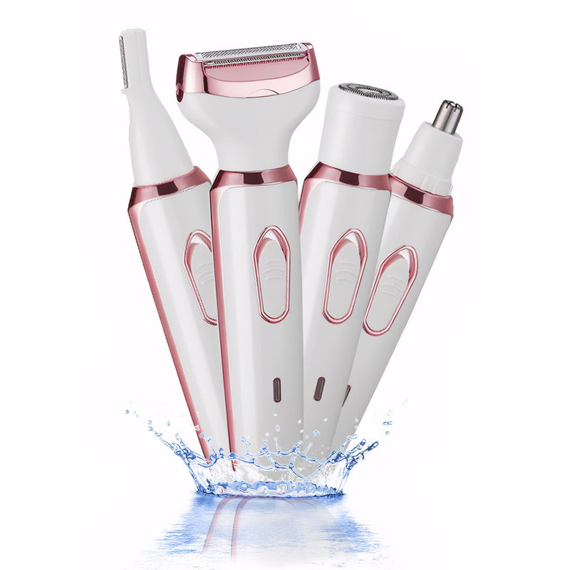 [Australia] - Electric Razors for Women, 4-in-1 Women’s Facial Hair Removal, Face Shaver Ebrow Trimmer Pubic Bikini Trimmer Portable Ladies Shaver Womens Razors for Shaving White 