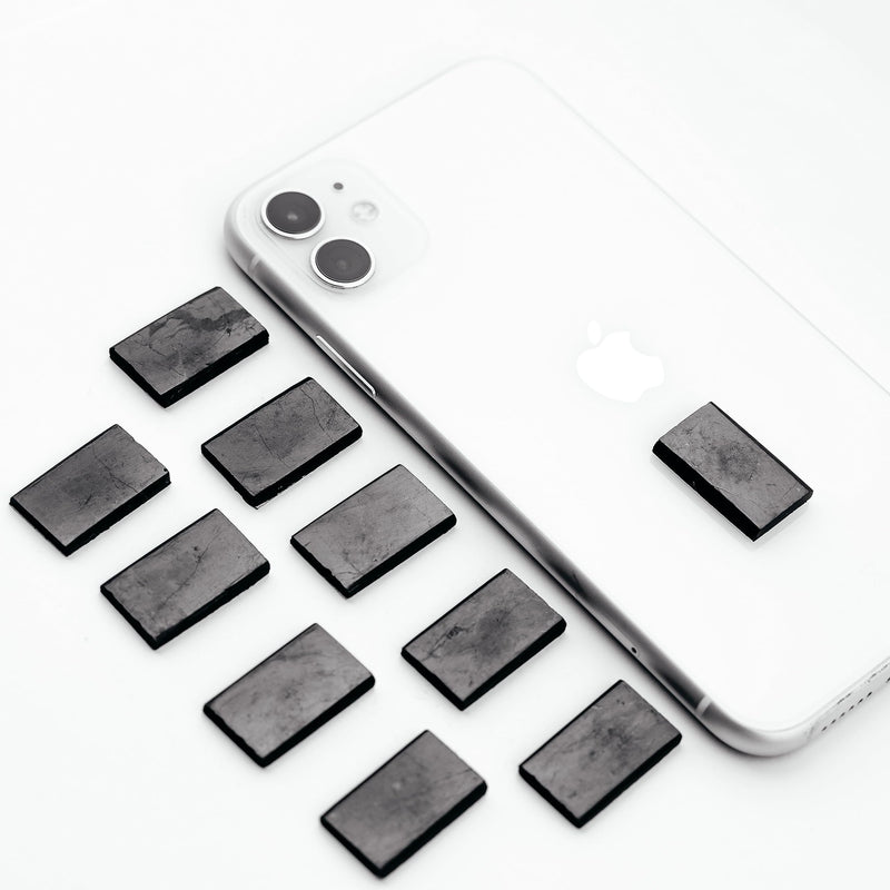 [Australia] - Shungite Stone Stickers Set for Phone – Protection Plates, Natural Crystal Adhesive Shield (Set of 10 Plates) Set of 10 Plates 