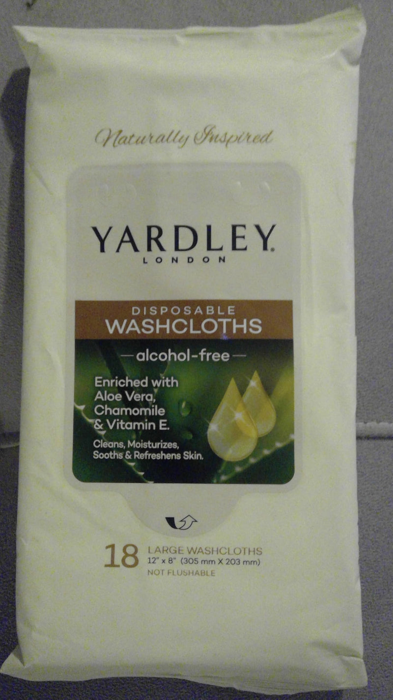 [Australia] - Yardley Disposable Washcloths 18 Pack Resealable 
