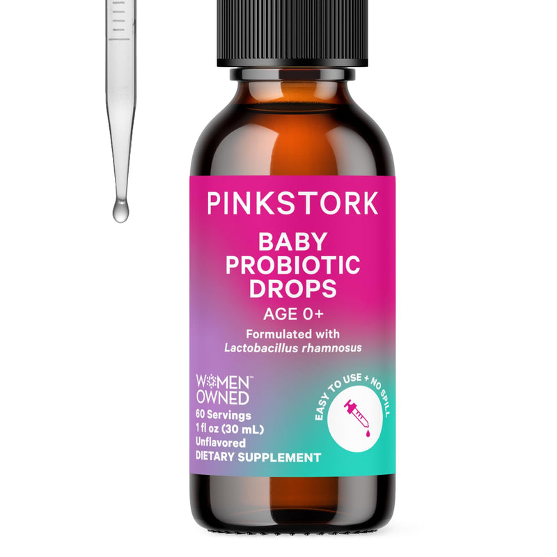 [Australia] - Pink Stork Baby Probiotic Drops, Newborn, Infant & Toddler Probiotics to Help Aid Digestion and Constipation Support, Newborn Essentials - 1 fl oz, 2 Month Supply 