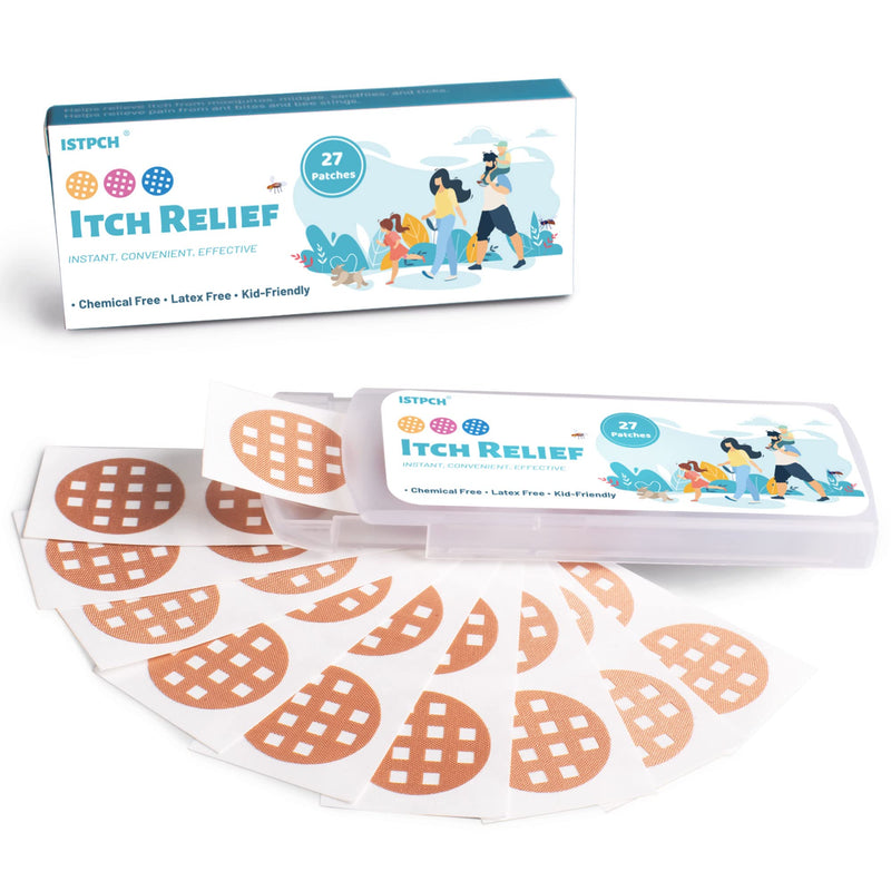 [Australia] - Bite Itch Relief Patches 27 Patches Kids, Natural Itch Relief Stickers, Reduces Itch & Swell, After Bite Anti Itch Patch - Summer Travel Camping Essential for Mom, Family Cuticolor 27 Patch 