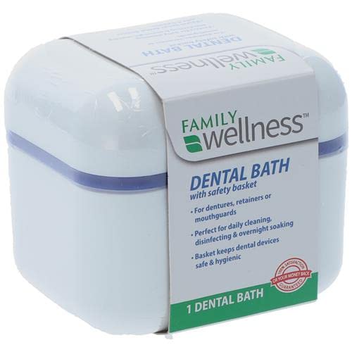 [Australia] - Denture Case, Denture Cup with Strainer Safety Basket, For Dentures, Restrainers, Or Mouthguards 
