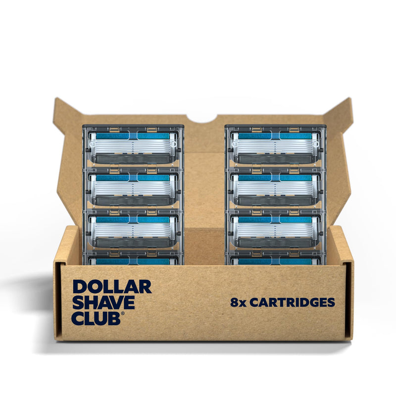 [Australia] - Dollar Shave Club 8 Count 6 Blade Razor Refills with Built-in Trimmer - Not Compatible with Heritage/Executive Razors 8 Count (Pack of 1) Cartridges 