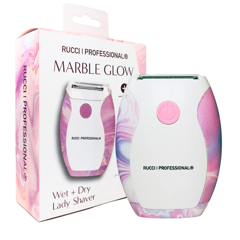 [Australia] - RUCCI | Water-Resistant Marble Glow Lady Shaver for Hair Removal on Wet & Dry Skin, Pink (HR101) 
