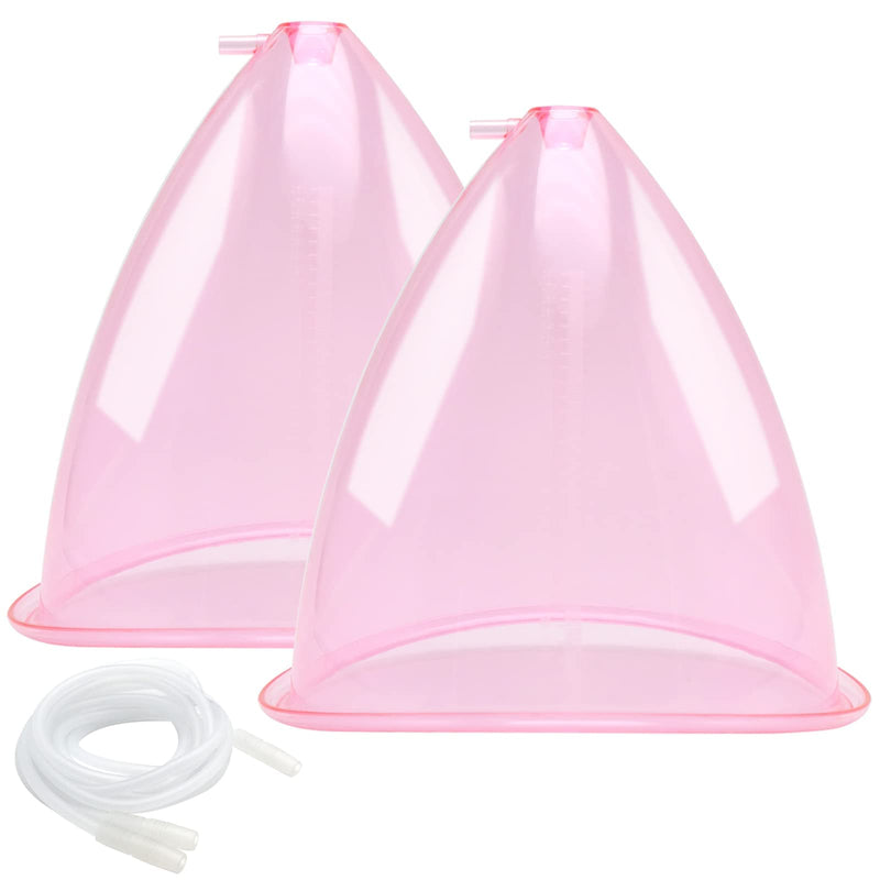 [Australia] - Buttocks Vacuum Cups 210ml, XXL Vacuum Therapy Cupping Machine Accessories 9.4 inch Diameter Butt Suction Cups with Y-Hose for Bigger Butt Lifting Body Massage, 1 Pair (Pink) 