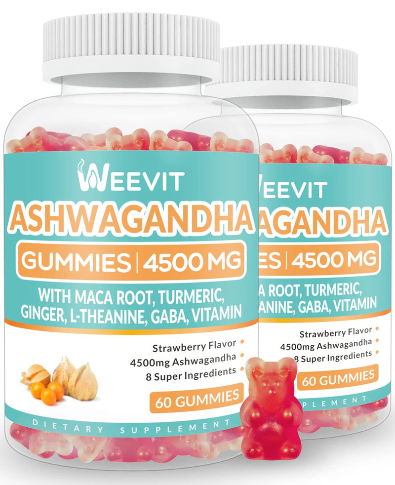 [Australia] - Ashwagandha Gummies 4500mg for Women & Men, Ashwagandha Gummy with Maca Root Powder | Organic Ashwa Gummies for Boost Energy 60 Count (Pack of 2) 