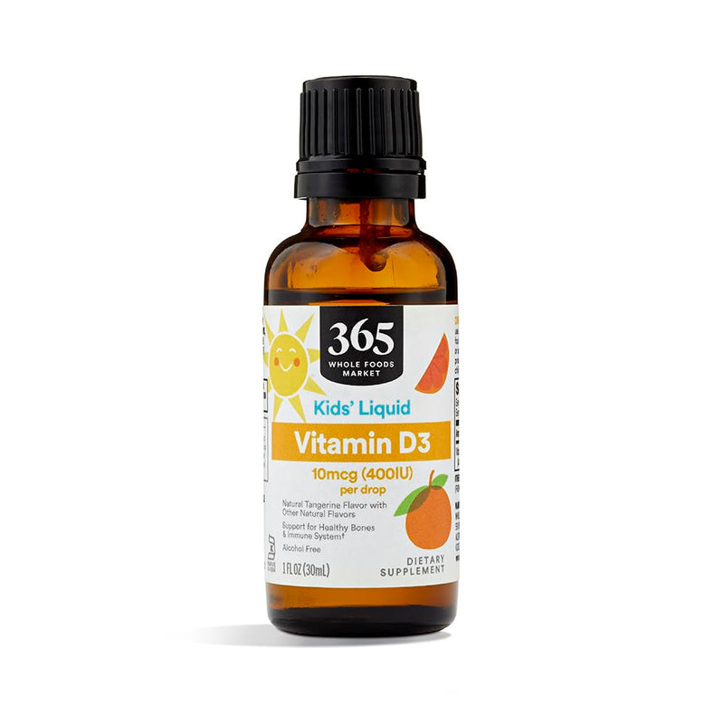 365 by Whole Foods Market, Vitamin D-3 Liquid 400Iu Tangerine Flavor, 1 Ounce 1 Fl Oz (Pack of 1)
