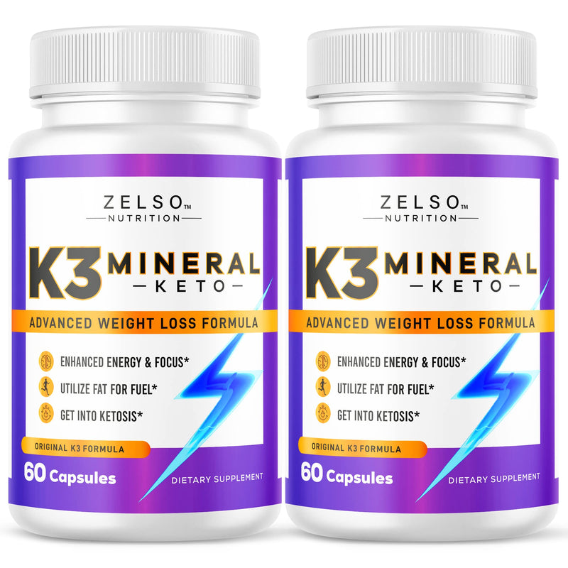 [Australia] - (2 Pack) K3 Mineral Keto Pills by Zelso Nutrition, Advanced K3 Pill Formula for Men and Women - Emily, 60 Day Supply (120 Capsules) 60 Count (Pack of 2) 