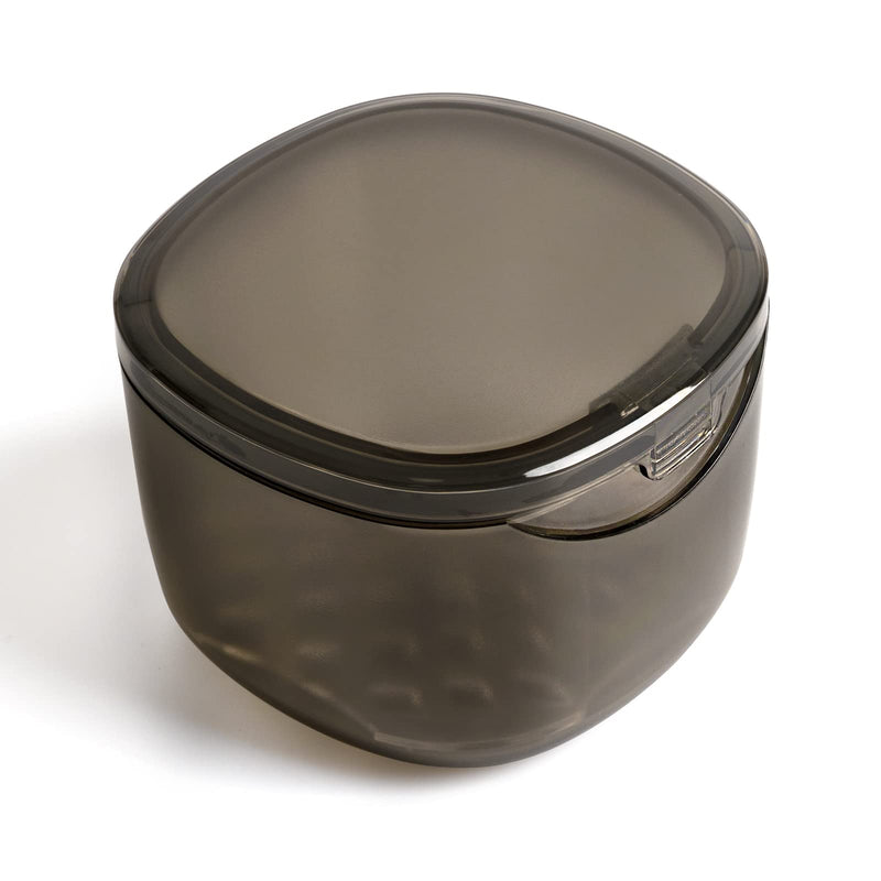[Australia] - 2022 Upgraded Denture Bath Box Cup, No-Leak Denture case,Retainer Cleaning Box, Complete Clean Care for Dentures, Clear Braces, Mouth Guard, Night Guard & Retainers (transparent grey) Transparent Grey 