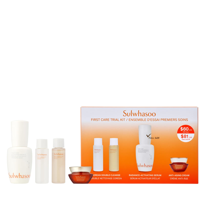 [Australia] - Sulwhasoo First Care Activating Serum – Targets Visible Fine Lines, Dryness & Dullness | Preventative Anti-Aging Serum with 500-Hour Aged Ginseng, Korean Herb Extract & Vitamin C | Korean Skincare First Care Trial Set 