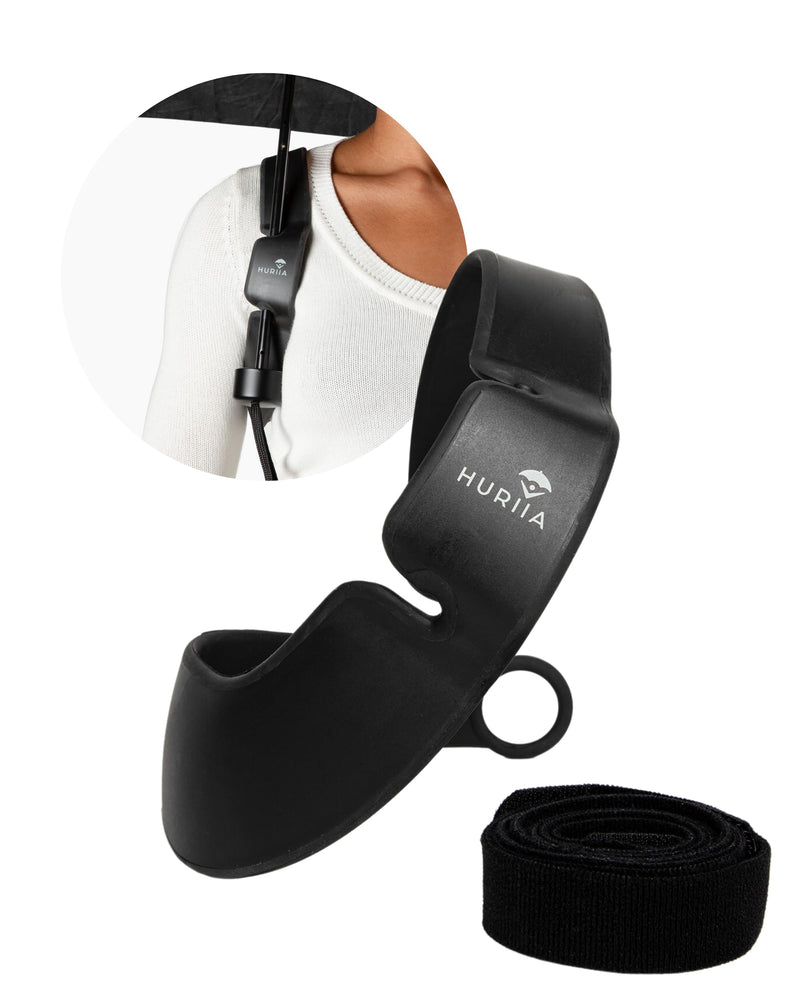 Hands-Free Umbrella Holder, Wearable Portable Umbrella Strap, Fits Any 8-10mm Small Parasol for Backpack Use, Essential Traveling Accessories for Daily Use Charcoal Black