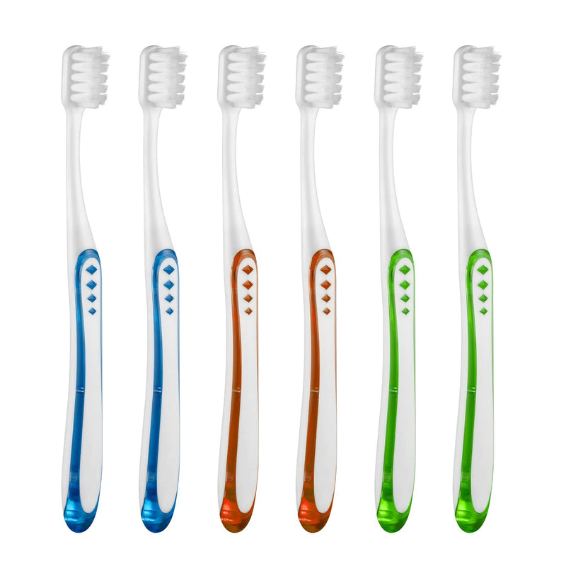 [Australia] - Extra Soft Toothbrushes for Adults, with 10000 Micro Nano Bristles, for Sensitive Teeth and Gum Recession (Compact Head, 6 Count) Rectangle Head 