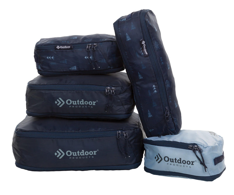 5 Piece Set Lightweight Expandable Travel Cubes for Luggage (Olive and Brown) (Olive and Brown) (Blue) Blue